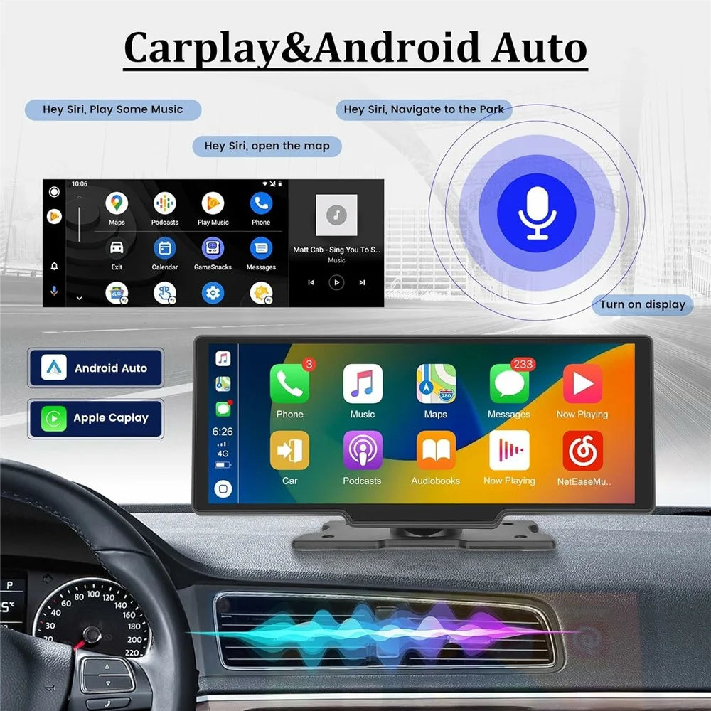 RH-W517 Wireless CarPlay Screen 10.3 Inch HD Car Touch Screen Radio for Apple CarPlay  /  Android Auto FM Transmitter - 2