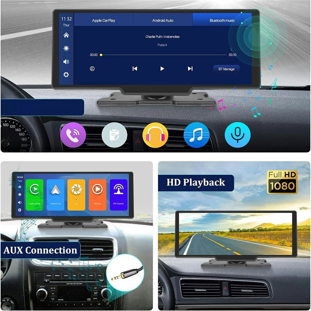 RH-W517 Wireless CarPlay Screen 10.3 Inch HD Car Touch Screen Radio for Apple CarPlay  /  Android Auto FM Transmitter - 4