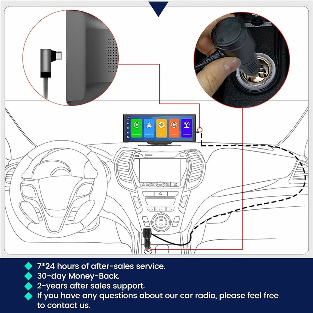 RH-W517 Wireless CarPlay Screen 10.3 Inch HD Car Touch Screen Radio for Apple CarPlay  /  Android Auto FM Transmitter - 5