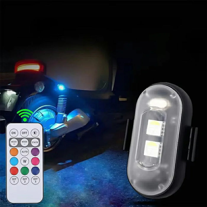 Magic Tape Fixing Remote Control Wireless LED Strobe Light for Car / Motorcycle / Drone 8 Colors 10 Modes Warning Lamp - 2