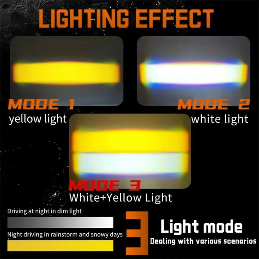 V82 1Pc High Low Beam Motorcycle LED Headlight with Cooling Fan IP68 Waterproof Car Auxiliary Lamp - 4