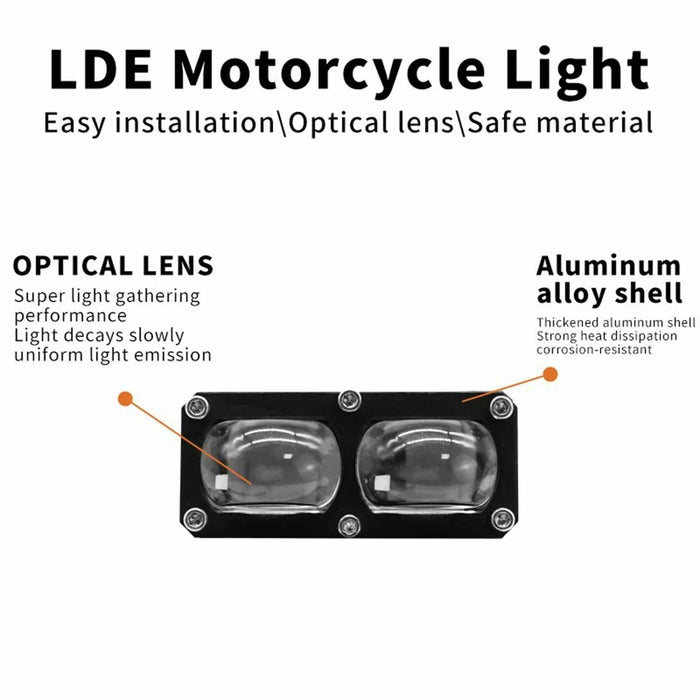 V79 2-LED Headlight for Motorcycle 30W Waterproof Car Auxiliary Lamp High Low Beam with Cooling Fan - 4