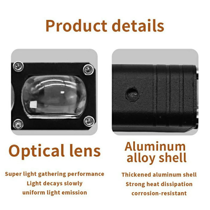 V79 2-LED Headlight for Motorcycle 30W Waterproof Car Auxiliary Lamp High Low Beam with Cooling Fan - 6