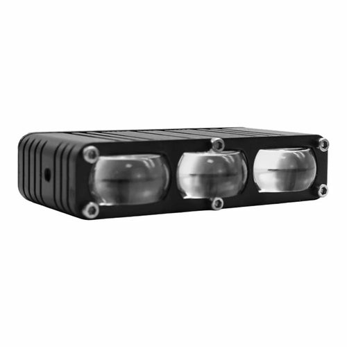 V80 3-LED Headlight for Motorcycle 40W Waterproof Car Auxiliary Lamp High Low Beam with Cooling Fan - 1