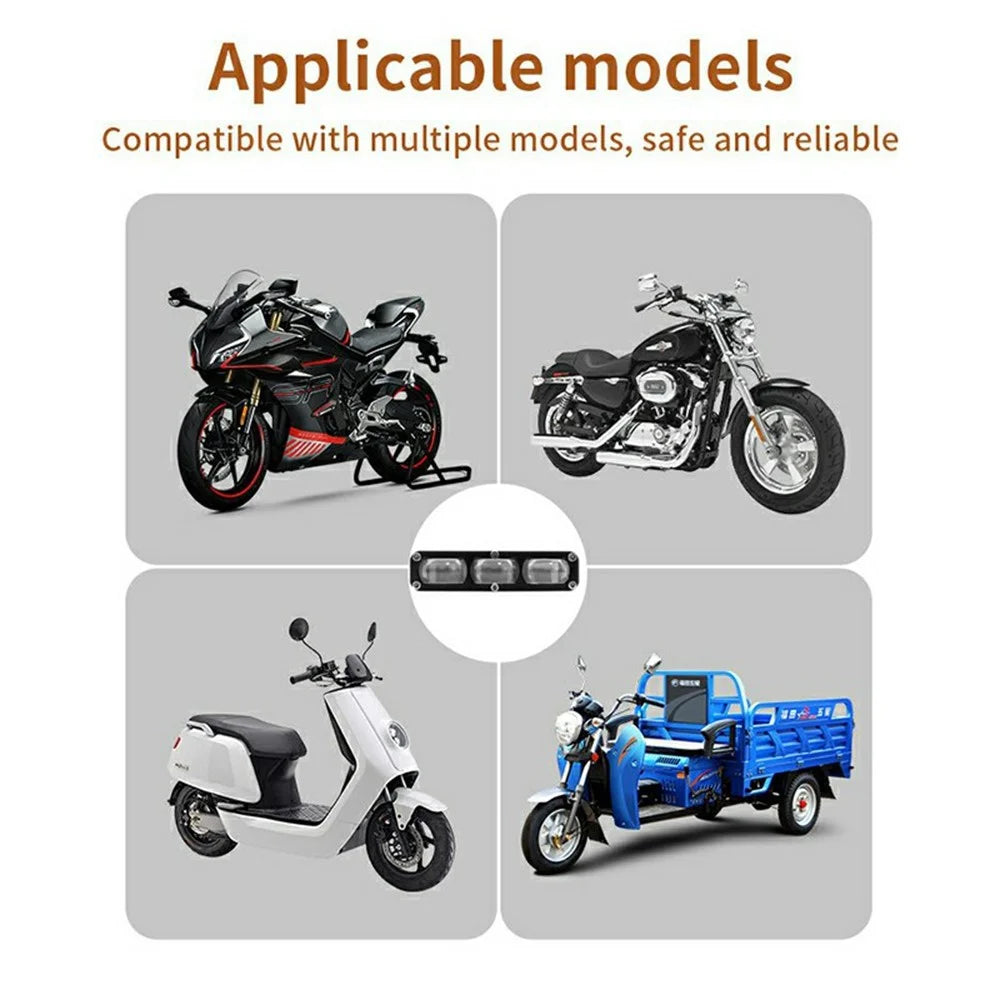 V80 3-LED Headlight for Motorcycle 40W Waterproof Car Auxiliary Lamp High Low Beam with Cooling Fan - 6