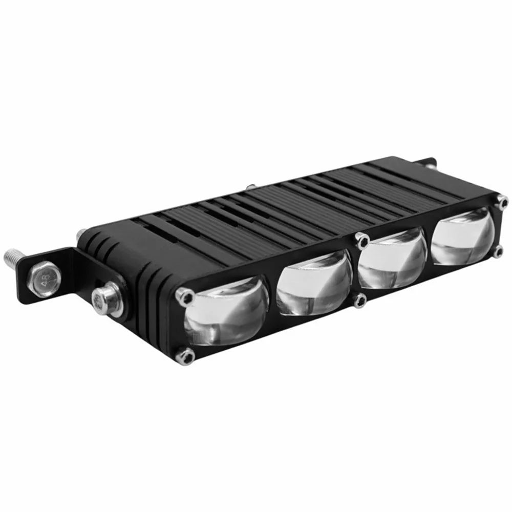 V81 4-LED Headlight for Motorcycle 50W Waterproof Car Auxiliary Lamp High Low Beam with Cooling Fan - 1