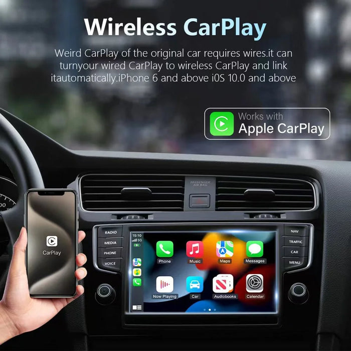 2 in 1 AI Box CarPlay Android Auto Wireless Car Upgrade Adapter Support Navigation Music HD Mirroring - 5