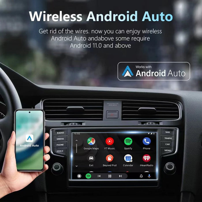 2 in 1 AI Box CarPlay Android Auto Wireless Car Upgrade Adapter Support Navigation Music HD Mirroring - 6