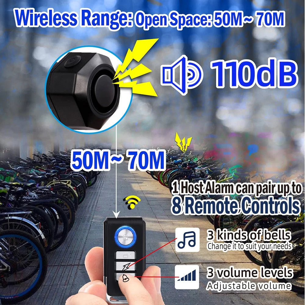 SF32 Waterproof Motorcycle Anti Theft Alarm USB Rechargeable Wireless Bicycle Alarm System with Remote - 4