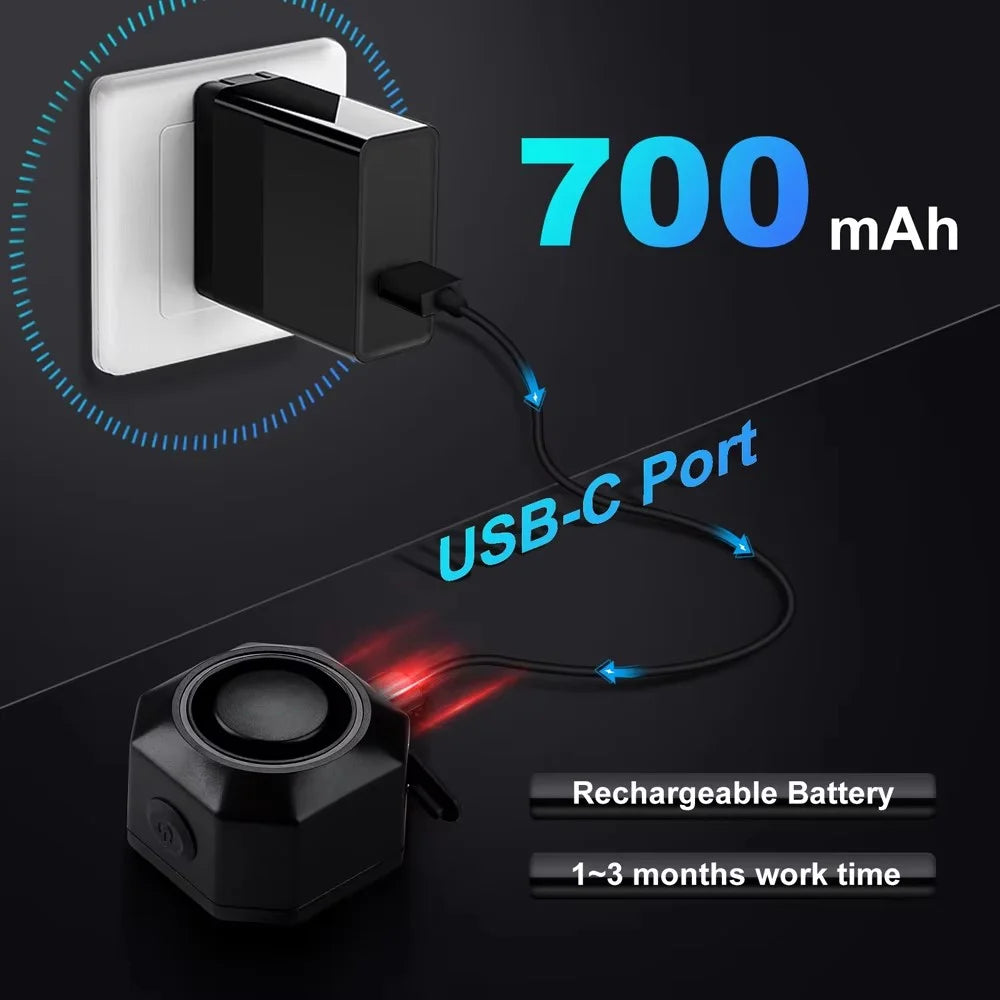 SF32 Waterproof Motorcycle Anti Theft Alarm USB Rechargeable Wireless Bicycle Alarm System with Remote - 7