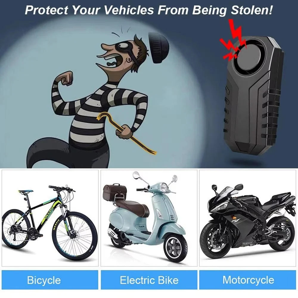SF22R+09C Wireless Motorcycle Alarm System with Remote Control USB Rechargeable Waterproof Bicycle Anti Theft Device - 2