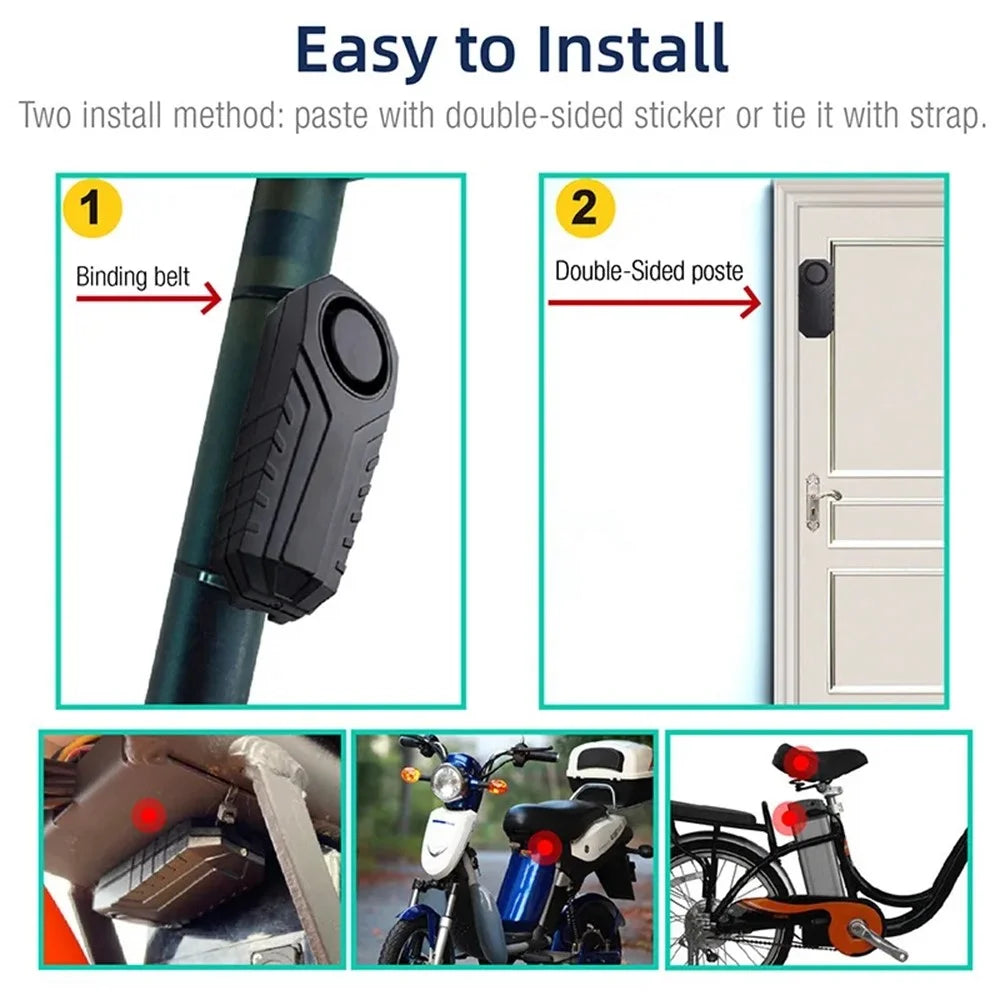 SF22R+09C Wireless Motorcycle Alarm System with Remote Control USB Rechargeable Waterproof Bicycle Anti Theft Device - 3