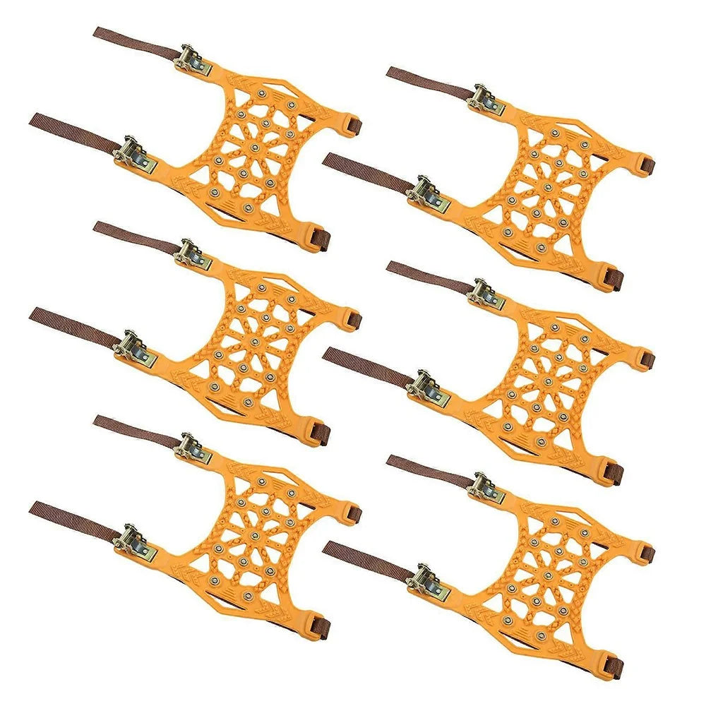 6Pcs Car Tire Snow Chains Anti Skid Emergency Traction Chain for Improved Driving Safety - 2