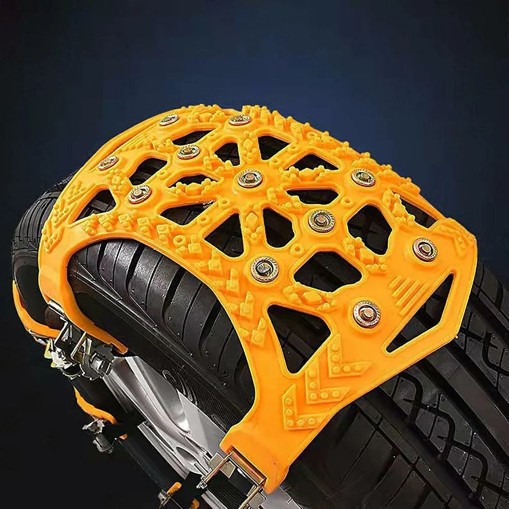 6Pcs Car Tire Snow Chains Anti Skid Emergency Traction Chain for Improved Driving Safety - 3