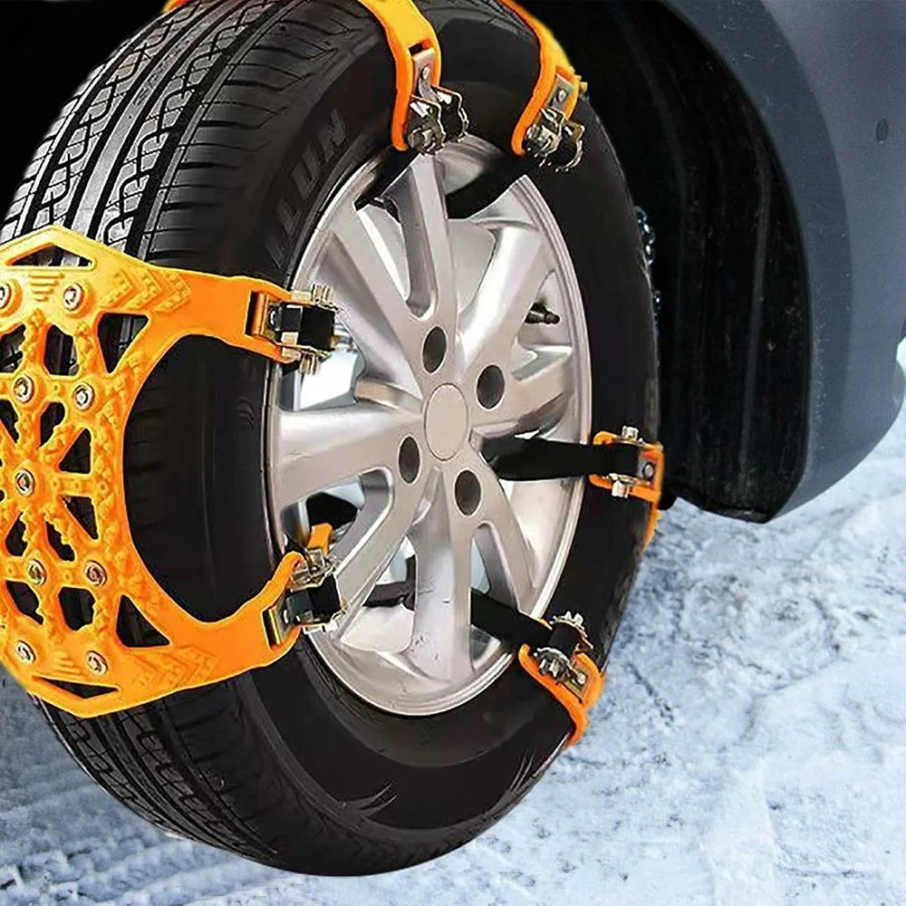 6Pcs Car Tire Snow Chains Anti Skid Emergency Traction Chain for Improved Driving Safety - 4