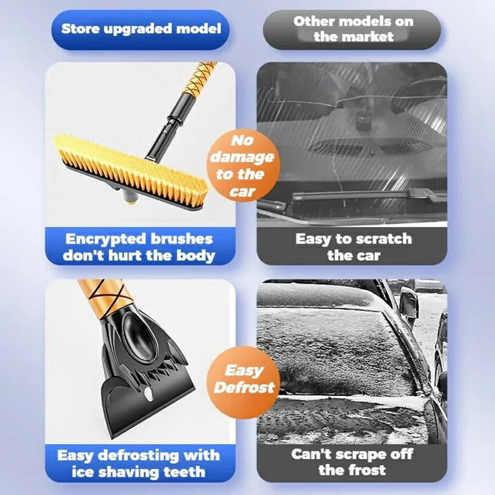 ST-3909 360 Degree Rotatable Car Snow Brush Ice Scraper 2 in 1 Winter Windshield Cleaner for Vehicles - 4