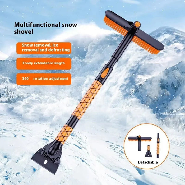 ST-3908 Telescopic handle Windshield Cleaner for Vehicles 2 in 1 360 Degree Rotatable Car Snow Brush Ice Scraper - 2