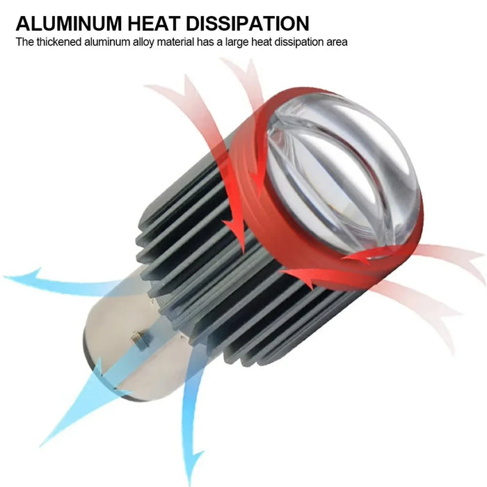 Motorcycle Dual Lens Projector LED Headlight High Low Beam Waterproof Electric Vehicle Front Lamp - White Light - 5