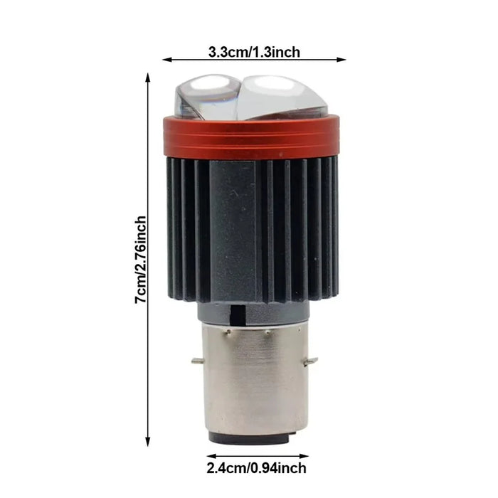 Motorcycle Dual Lens Projector LED Headlight High Low Beam Waterproof Electric Vehicle Front Lamp - White Light - 6