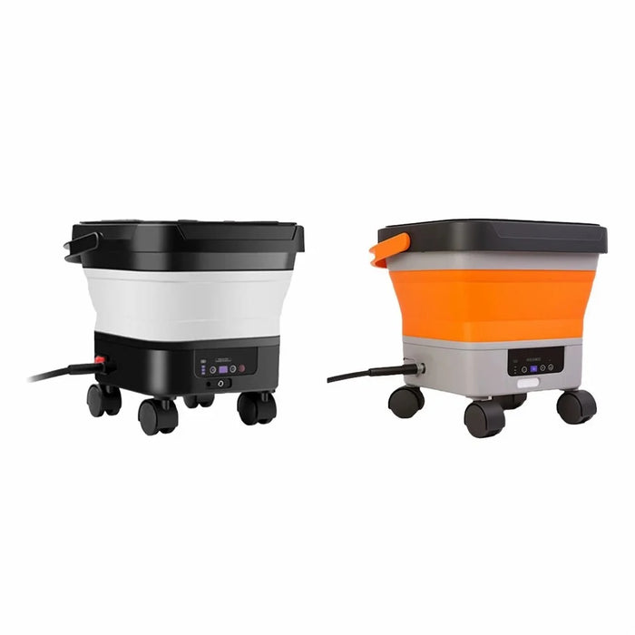 LCD Display Folding Car Wash Water Tank Portable High Pressure Car Washer with Bucket, EU Plug - White - 6
