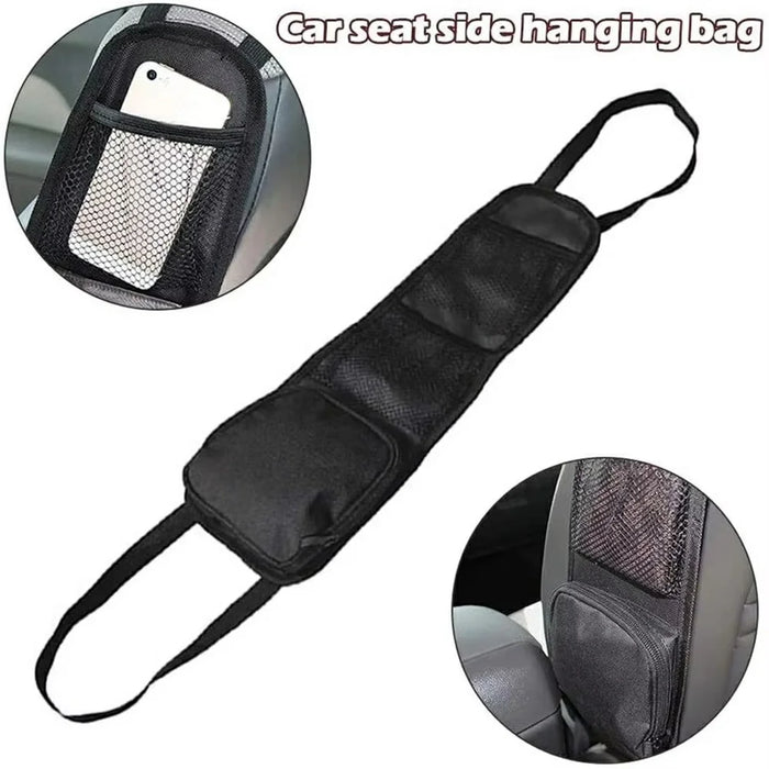 Car Seat Side Storage Organizer Waterproof Multi-Pocket Hanging Bag for Map Water Bottle Umbrella - 6