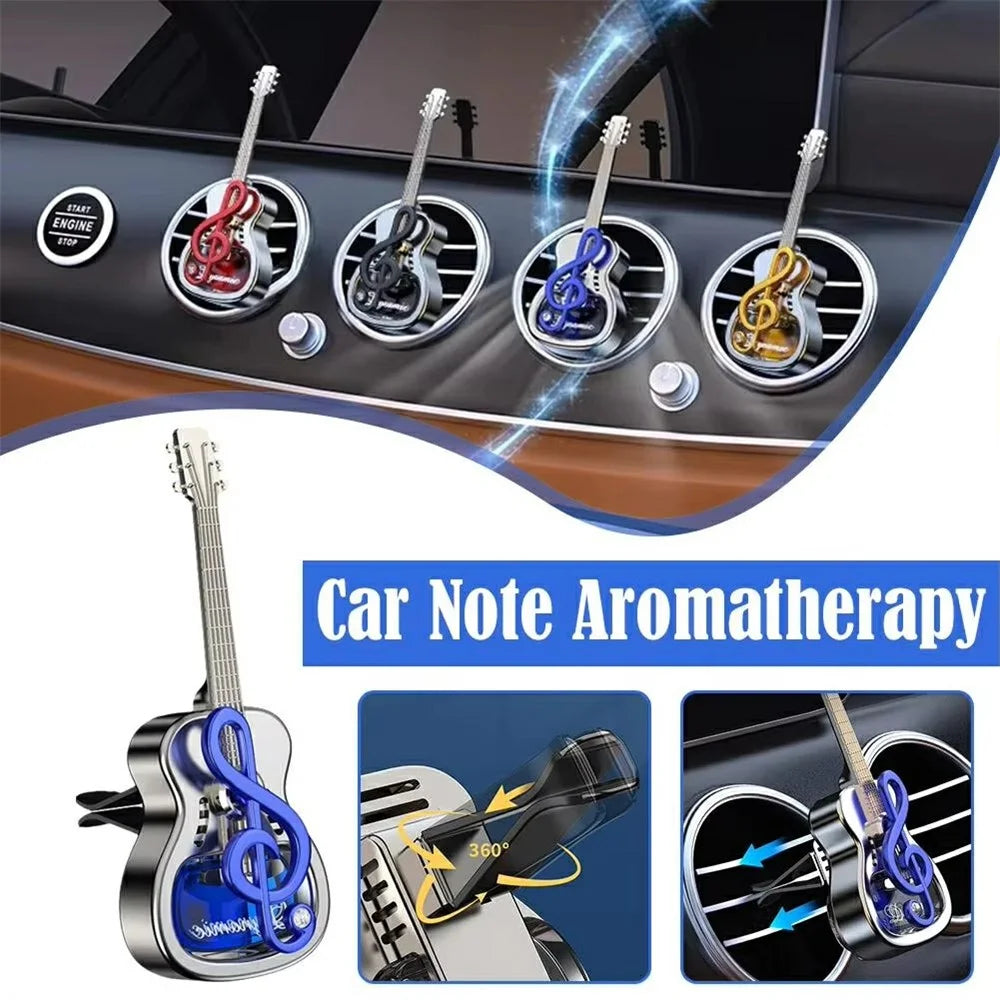 Guitar Shape Car Vent Clip Air Freshener Diffuser Aromatherapy Fragrance for Vehicle AC Outlet Decorative Ornament - Blue+Ocean - 3