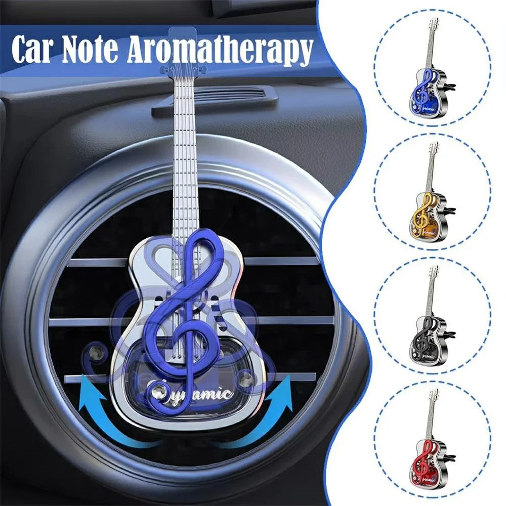 Guitar Shape Car Vent Clip Air Freshener Diffuser Aromatherapy Fragrance for Vehicle AC Outlet Decorative Ornament - Blue+Ocean - 5