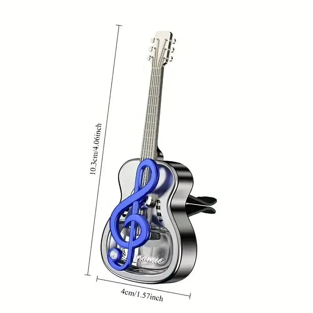 Guitar Shape Car Vent Clip Air Freshener Diffuser Aromatherapy Fragrance for Vehicle AC Outlet Decorative Ornament - Blue+Ocean - 6