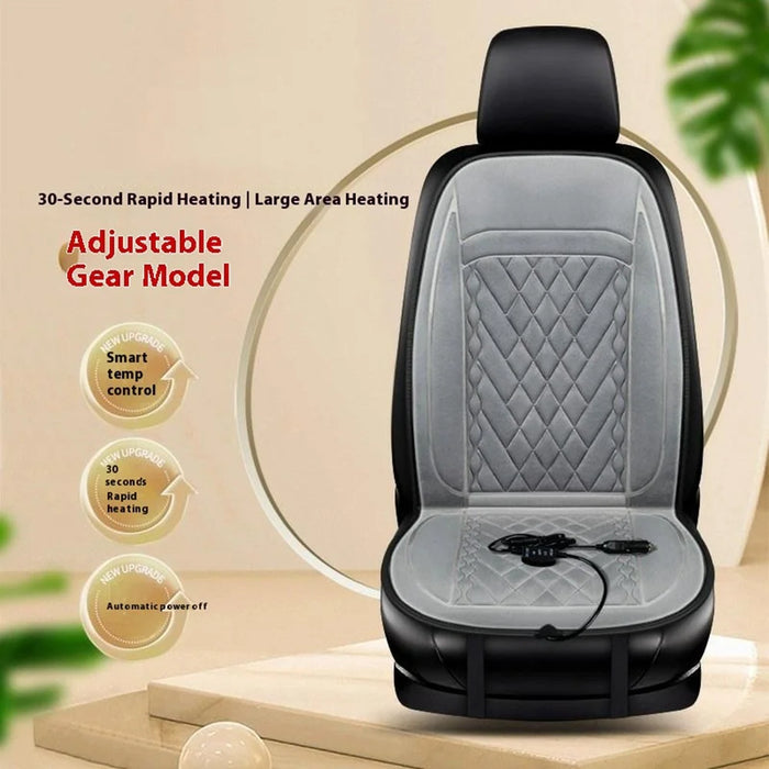 12-24V Car Seat Heater Cushion 3 Gears Adjustable Single Seat Winter Warming Pad for Vehicle - Grey - 2