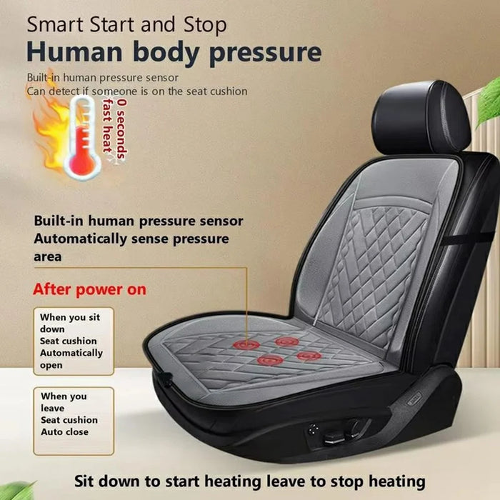 12-24V Car Seat Heater Cushion 3 Gears Adjustable Single Seat Winter Warming Pad for Vehicle - Grey - 5