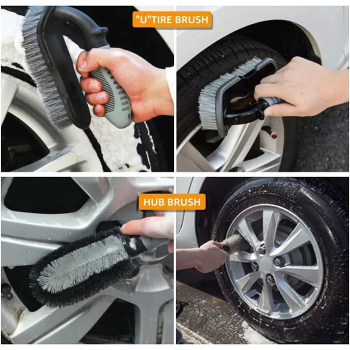 10Pcs Car Cleaning Kit Wash Brush Set with Detailing Tools Auto Maintenance Accessories - 6