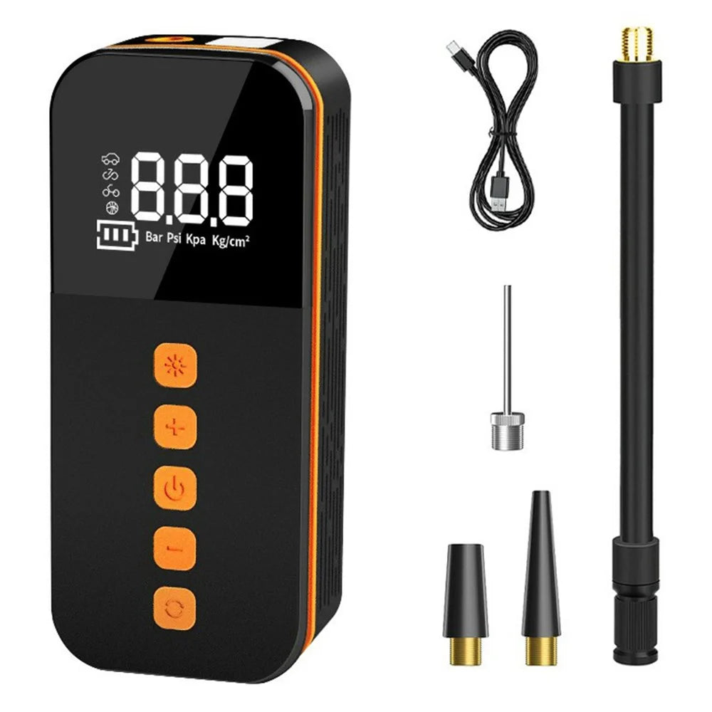 Portable Car Tire Inflator Digital Display Multifunction Wireless Electric Air Pump with LED Light - 1