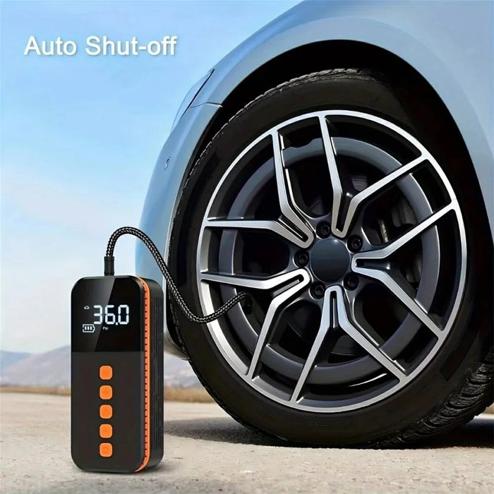 Portable Car Tire Inflator Digital Display Multifunction Wireless Electric Air Pump with LED Light - 4