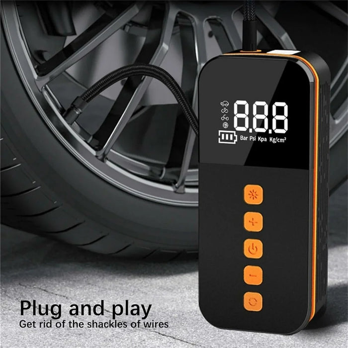 Portable Car Tire Inflator Digital Display Multifunction Wireless Electric Air Pump with LED Light - 5