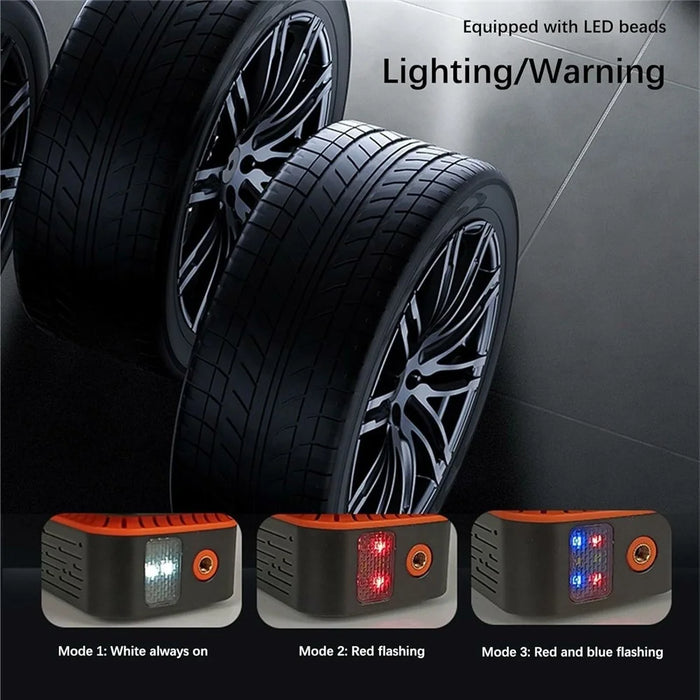 Portable Car Tire Inflator Digital Display Multifunction Wireless Electric Air Pump with LED Light - 6