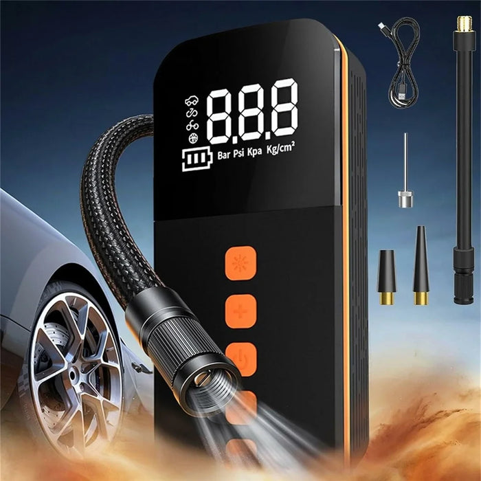 Portable Car Tire Inflator Digital Display Multifunction Wireless Electric Air Pump with LED Light - 7