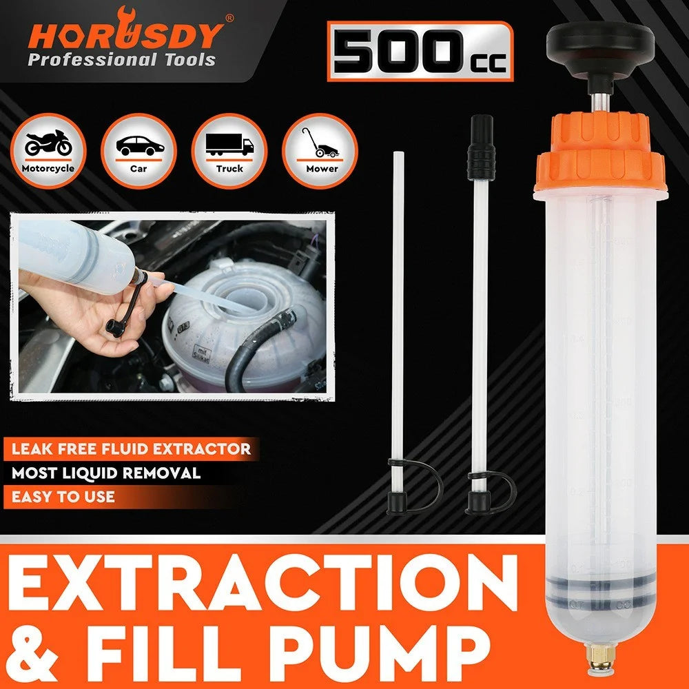 500CC Car Oil Fluid Extractor Transparent Manual Oil Suction Pump Oil Transfer Change Pump - 2