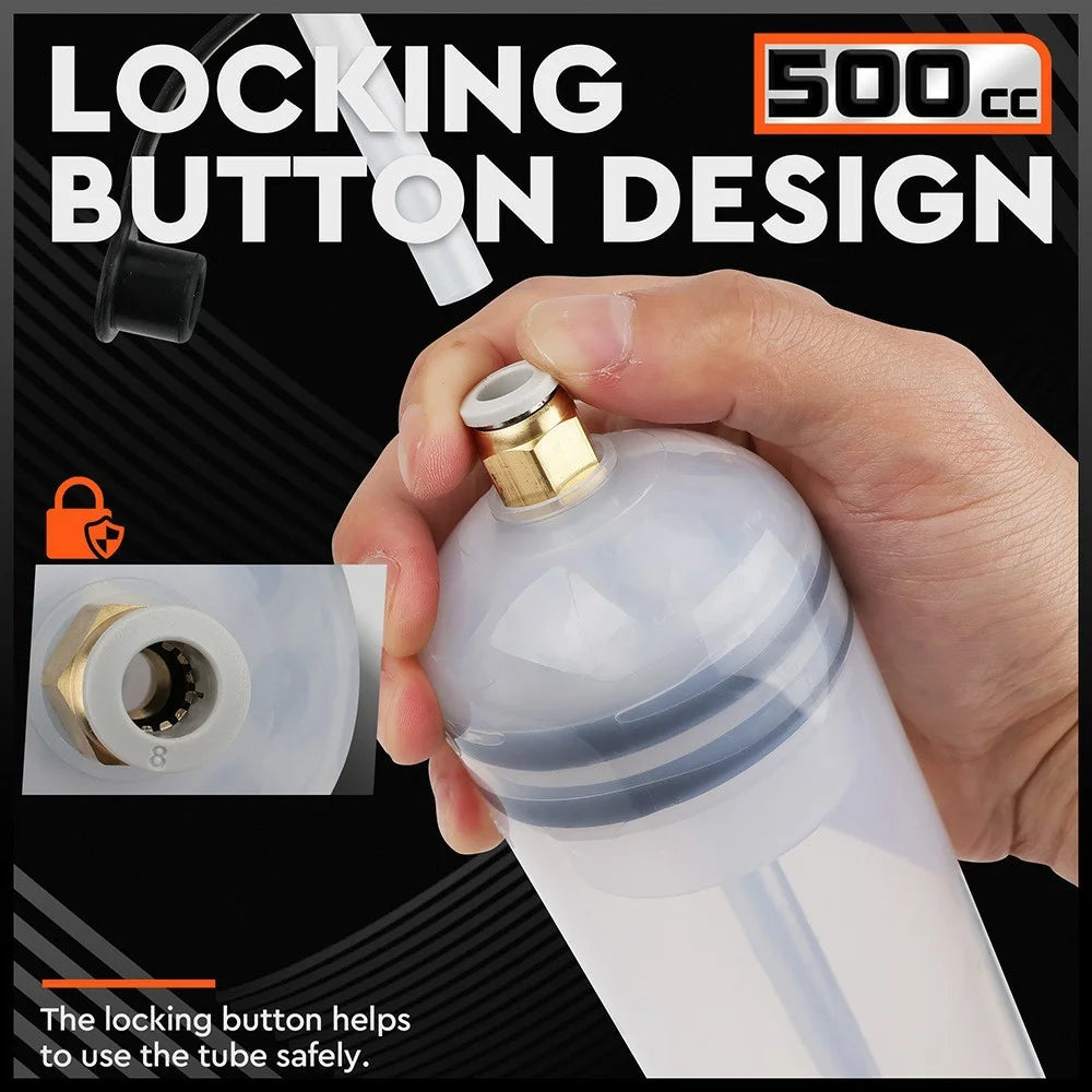 500CC Car Oil Fluid Extractor Transparent Manual Oil Suction Pump Oil Transfer Change Pump - 4