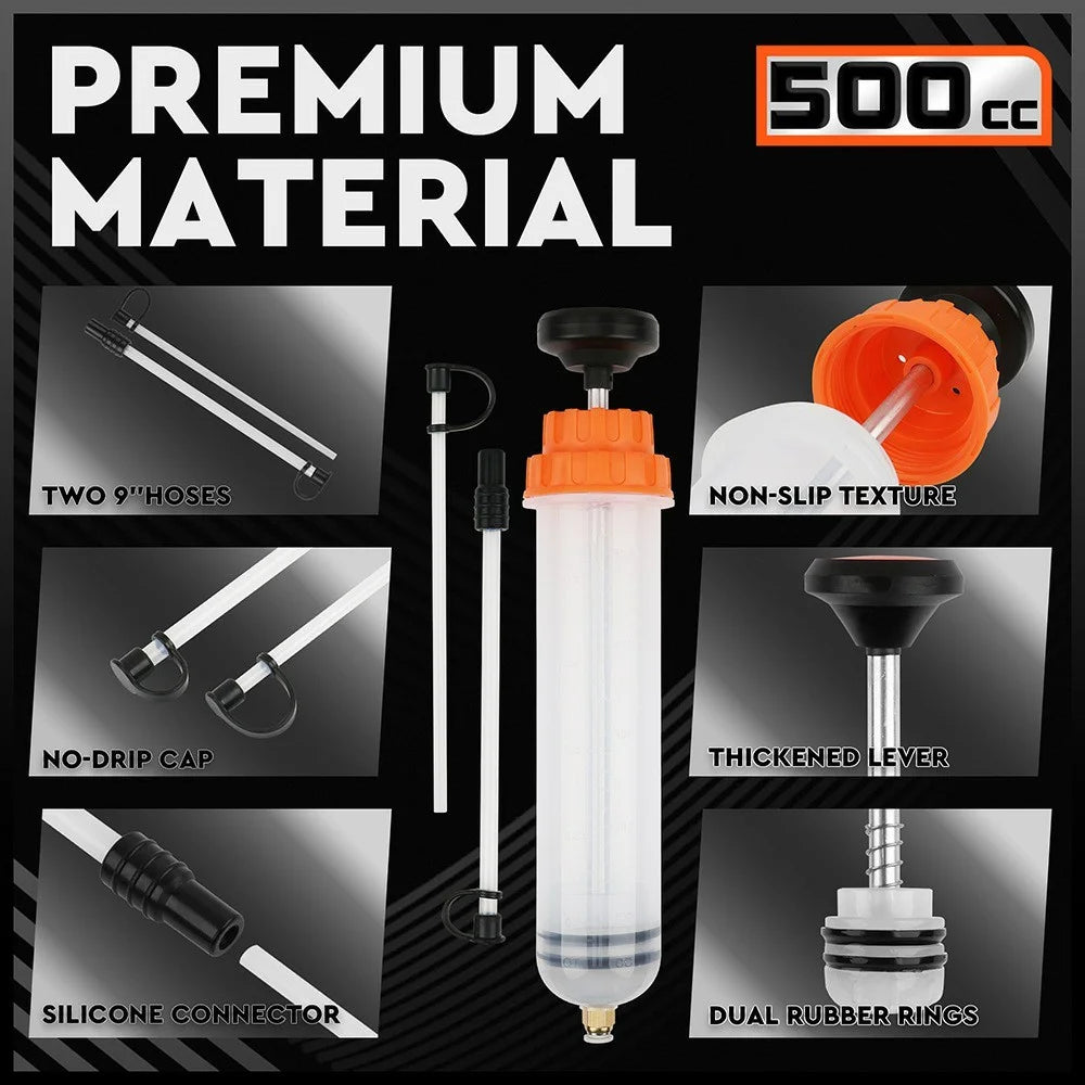 500CC Car Oil Fluid Extractor Transparent Manual Oil Suction Pump Oil Transfer Change Pump - 5