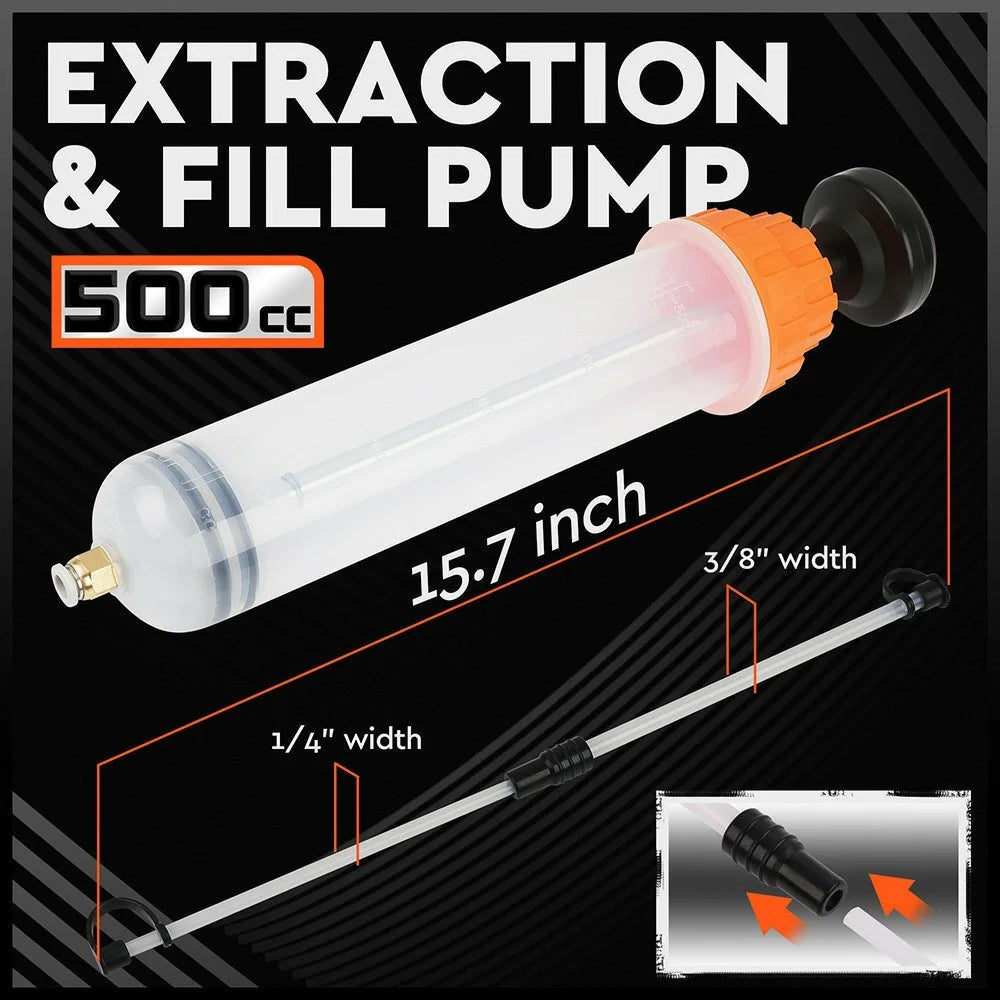 500CC Car Oil Fluid Extractor Transparent Manual Oil Suction Pump Oil Transfer Change Pump - 7