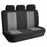 9Pcs Car Seat Covers Full Set Automotive 5-Seats Front Rear Covers Headrest Protectors - Grey - 2