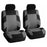9Pcs Car Seat Covers Full Set Automotive 5-Seats Front Rear Covers Headrest Protectors - Grey - 3
