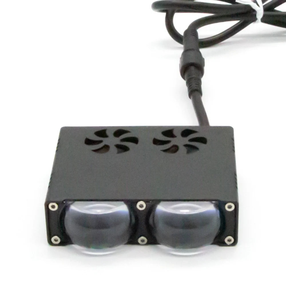 2-LED Car Spotlight IP67 Waterproof Yellow and White Light High Low Beam Lamp for Truck / SUV / ATV - 2