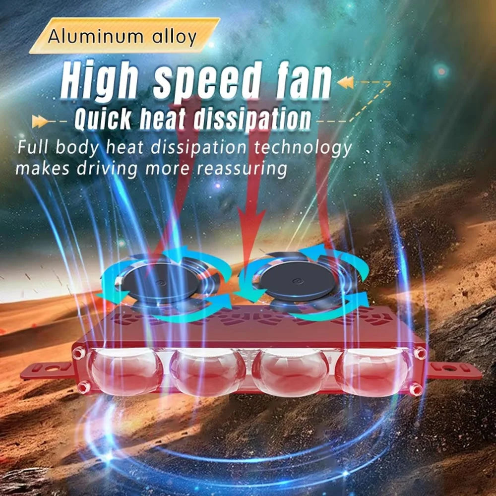 2-LED Car Spotlight IP67 Waterproof Yellow and White Light High Low Beam Lamp for Truck / SUV / ATV - 7