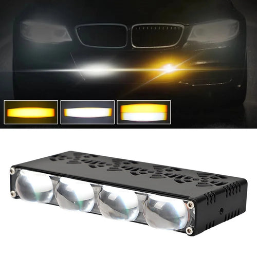 4-LED Car Spotlight IP67 Waterproof Yellow and White Light High Low Beam Lamp for Truck / SUV / ATV - 1
