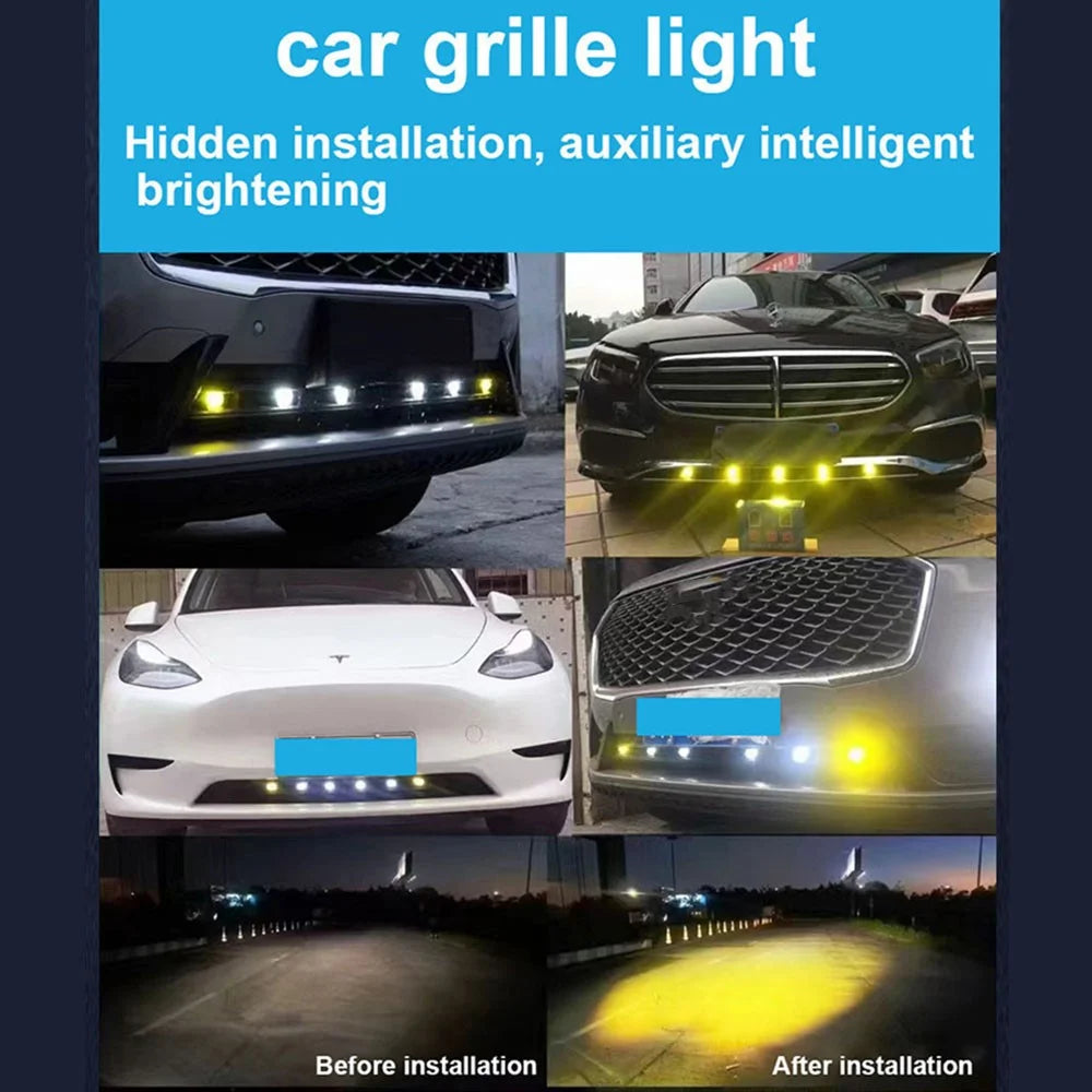 4-LED Car Spotlight IP67 Waterproof Yellow and White Light High Low Beam Lamp for Truck / SUV / ATV - 7