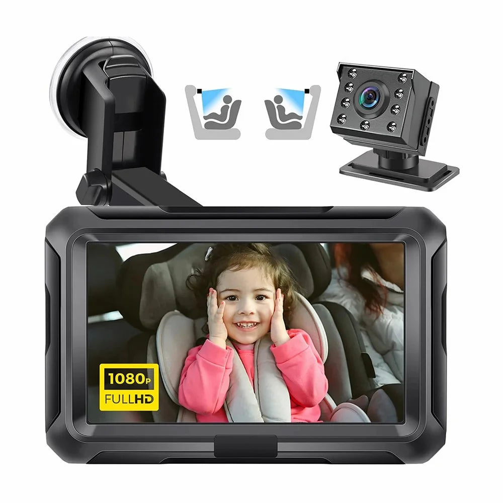 4.3 Inch HD 1080P Car Baby Monitor 360 Degree Rotation Wide Angle Night Vision Camera - 3