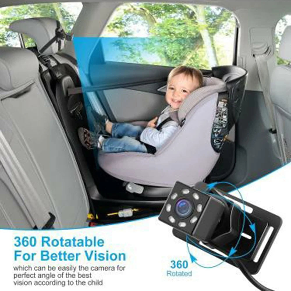 4.3 Inch HD 1080P Car Baby Monitor 360 Degree Rotation Wide Angle Night Vision Camera - 6