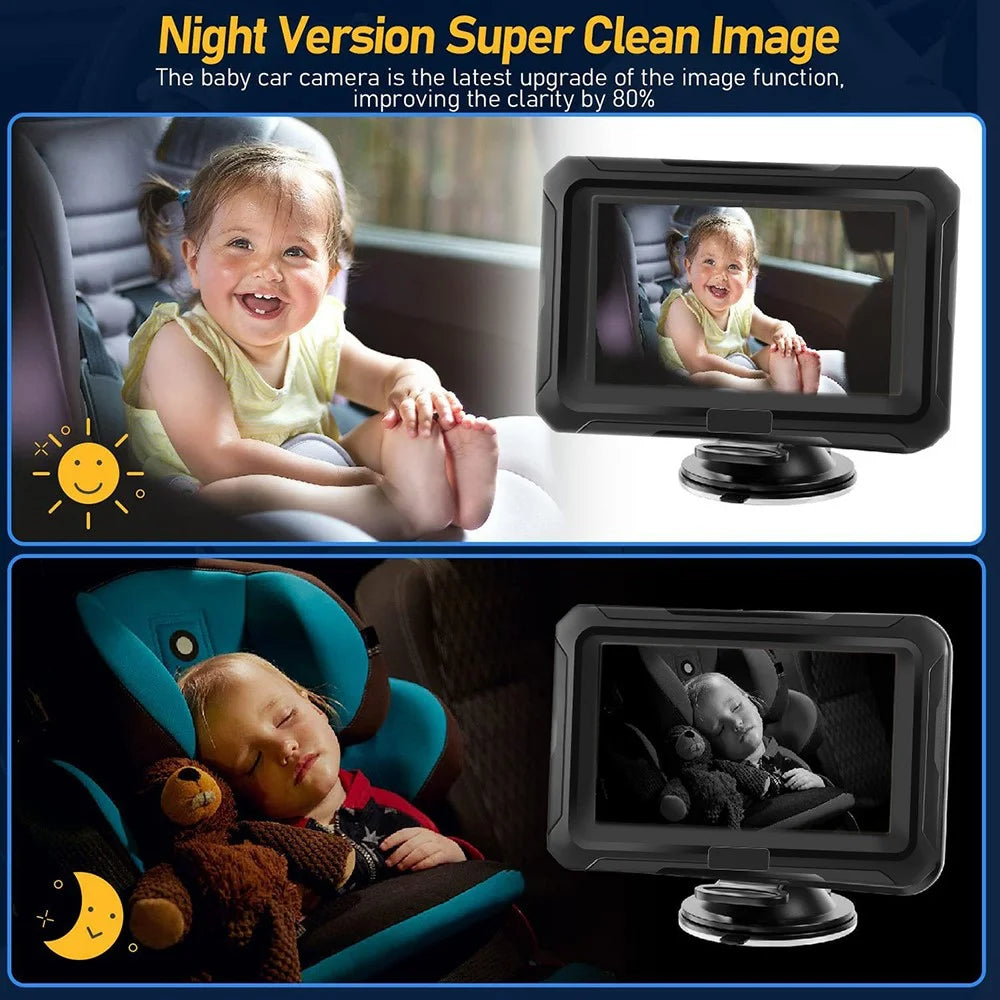 4.3 Inch HD 1080P Car Baby Monitor 360 Degree Rotation Wide Angle Night Vision Camera - 7