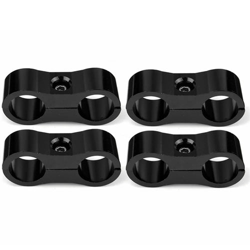 F08129-6 4PCS AN6 Aluminum Alloy Hose Separator Clamp Suitable for Oil Line, Brake Line, Water Pipe - 1
